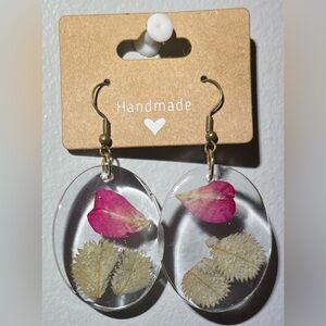 Handmade Floral Resin Earrings